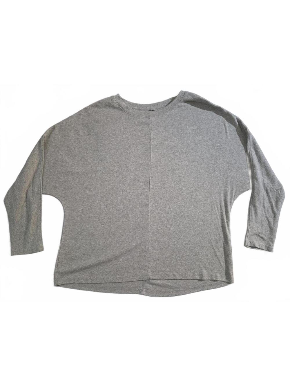 Gray Long Sleeve Polyester Elastane Top Size M